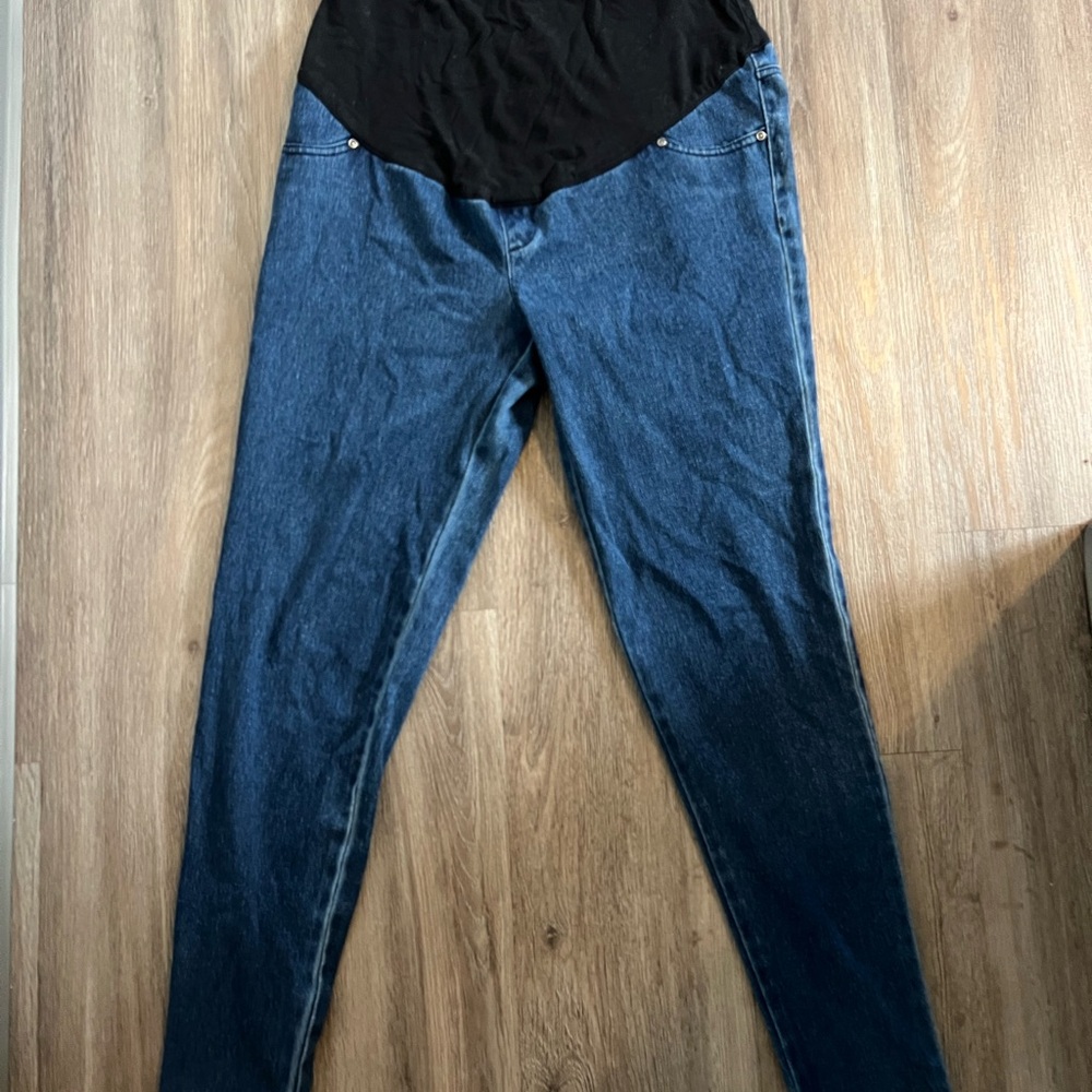 Maternity Time and Tru Blue Jeggings with Stretch Fit